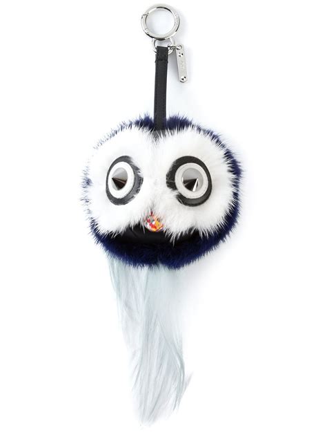 fendi owl purse charm|Fendi Owl with Leg Blue & Pink Fur Bag Charm .